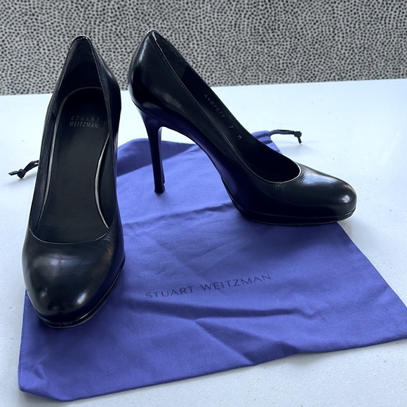 Stuart Weitzman Platswoon leather stiletto pumps - Picture 4 of 13